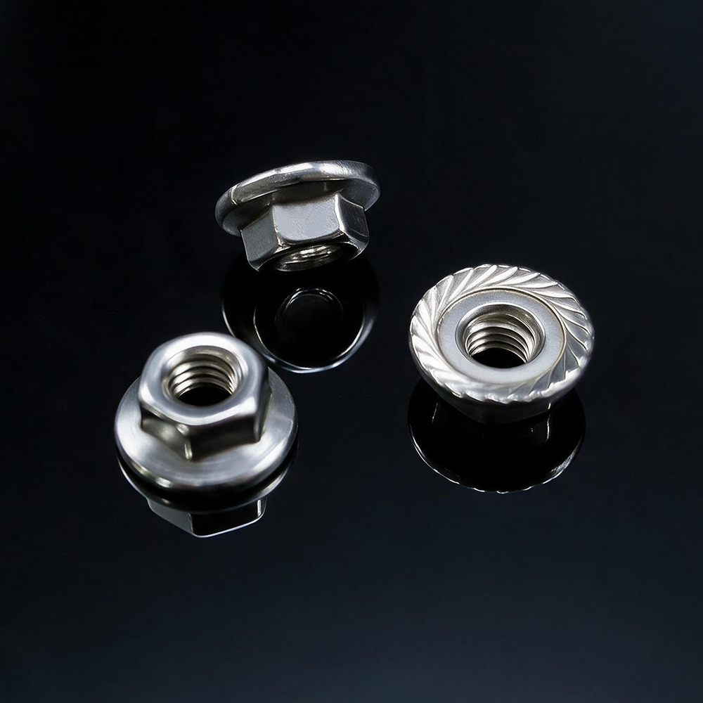 Tuerca dentada con brida